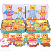 Wooden Panda Puzzle With Tin Box 1Pc Random Design Will Be Shipped - EKT3332